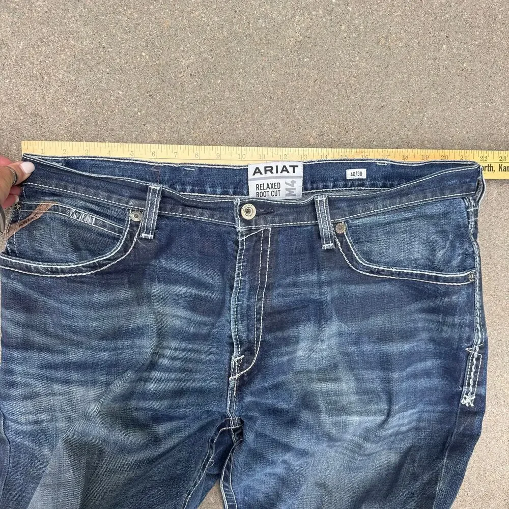 40x30 Ariat M4 Low Rise Stretch Adkins Boot Cut Jeans 10021767 READ